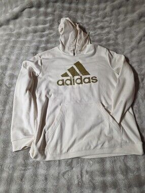 Adidas Cream Hoodie with Gold Logo